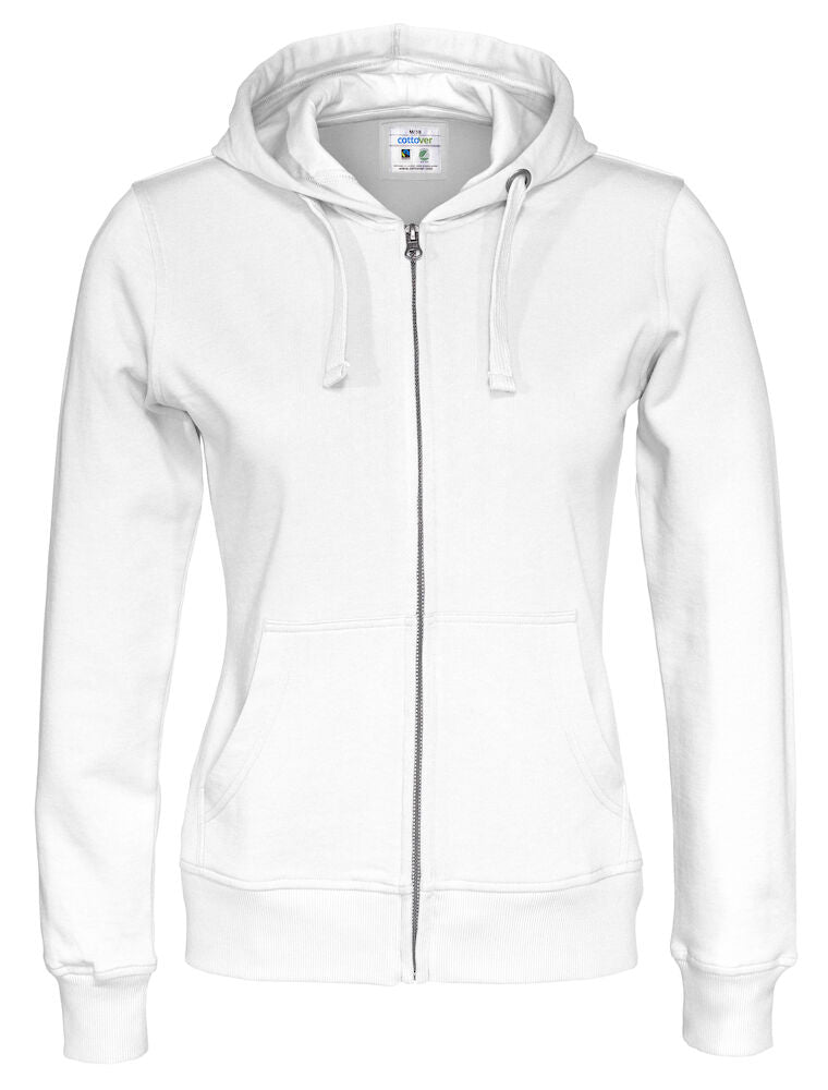 Full Zip Hood Lady (GOTS) White XS
