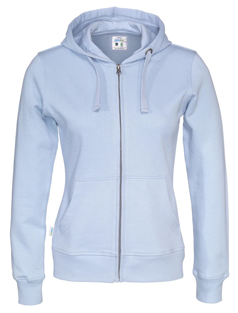 Full Zip Hood Lady (GOTS) Sky Blue XS