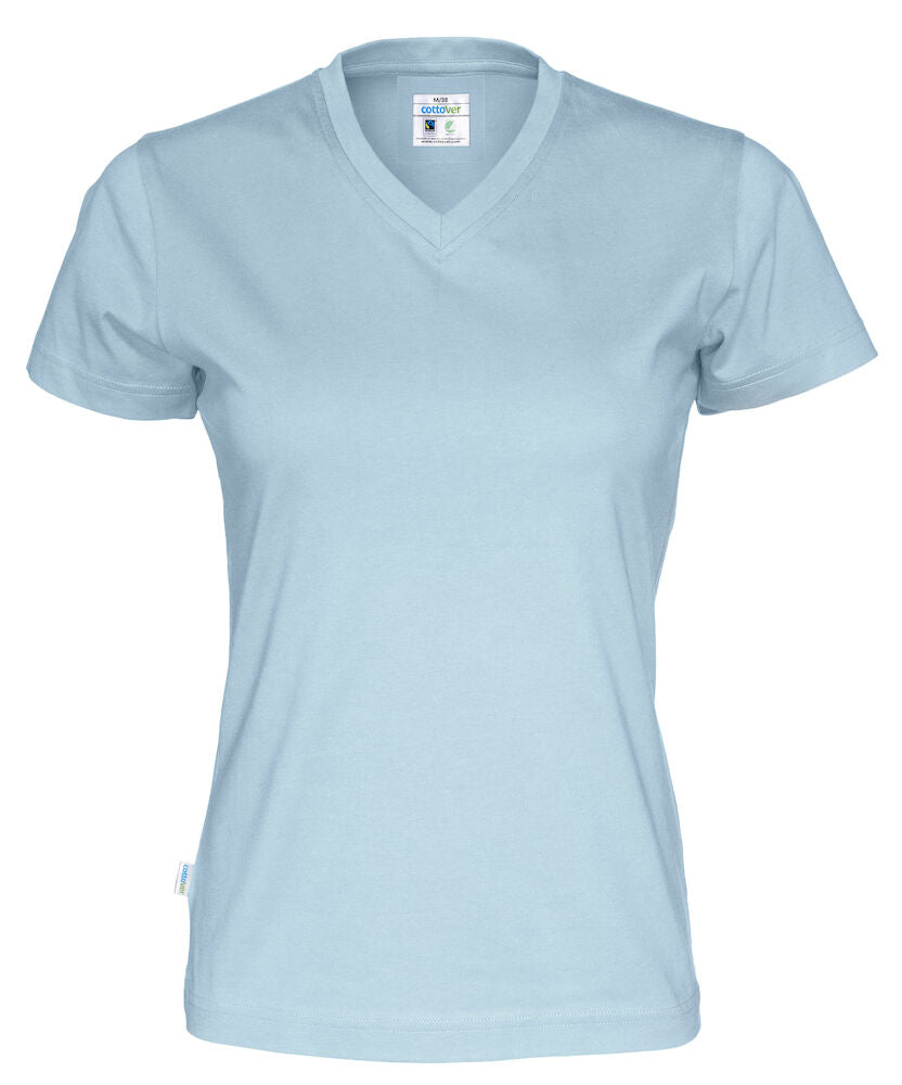 T-shirt V-neck Lady (GOTS) Sky Blue XS