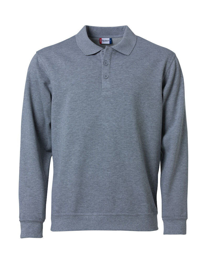 Basic Polo Sweater Grey Melange XS