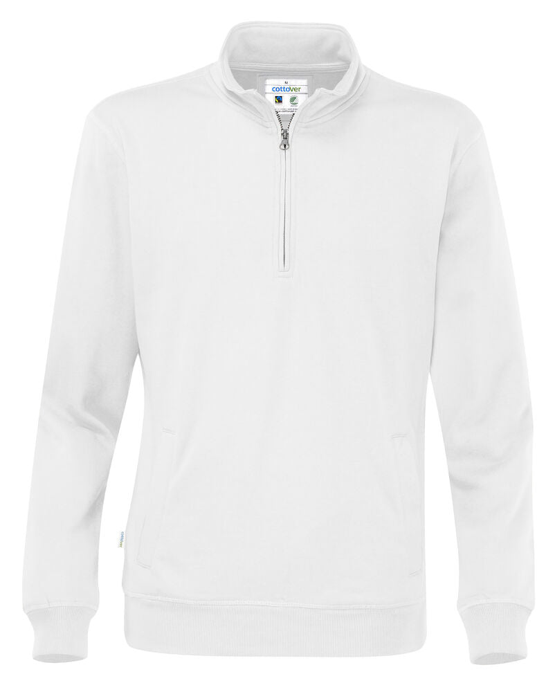 Half Zip Unisex (GOTS) White S
