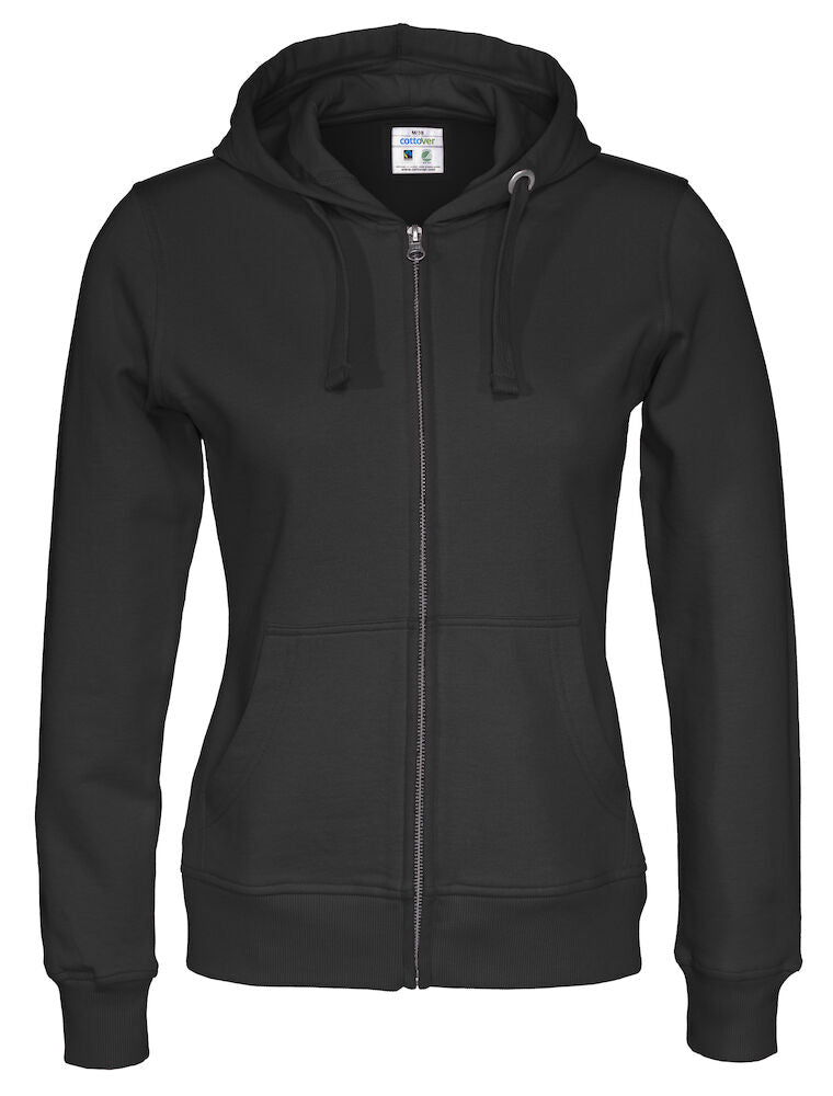 Full Zip Hood Lady (GOTS) Black XS