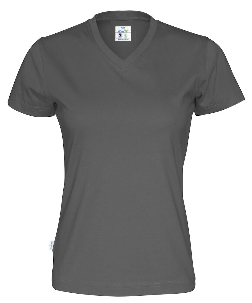 T-shirt V-neck Lady (GOTS) Charcoal XS