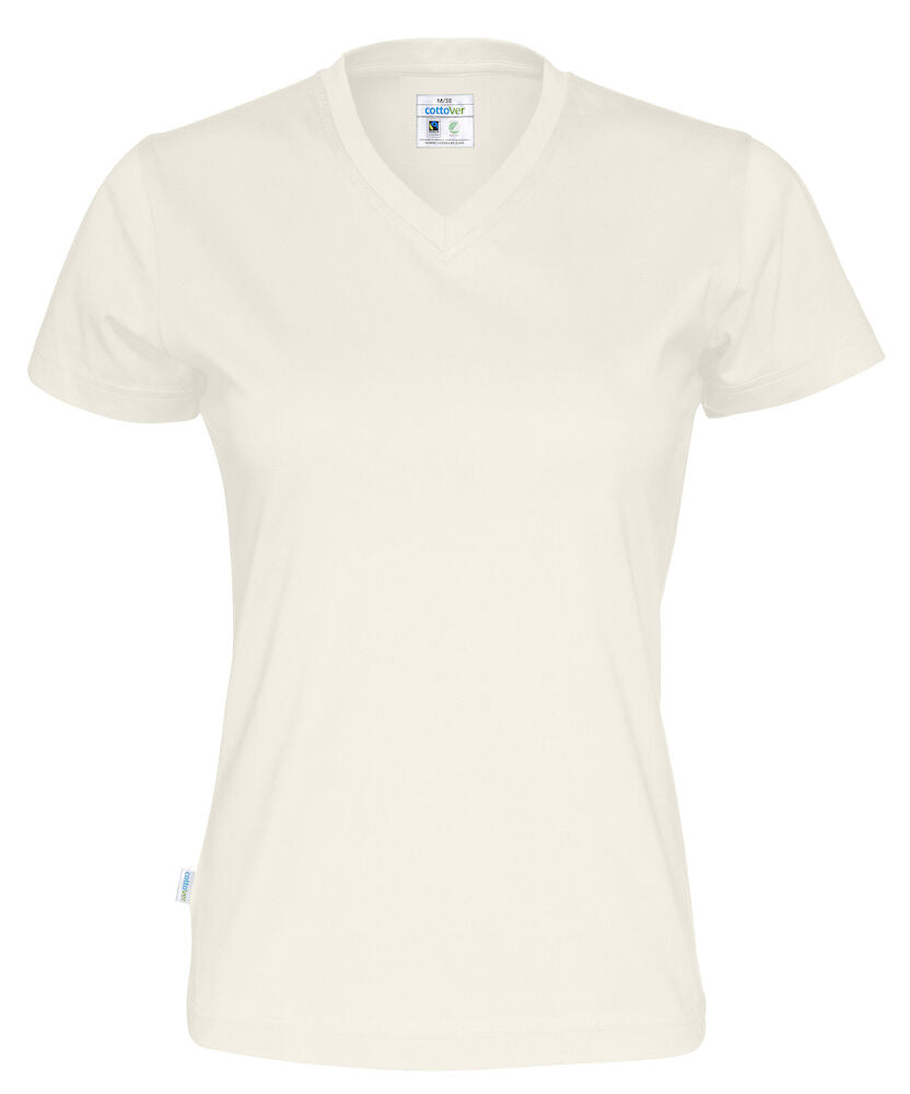 T-shirt V-neck Lady (GOTS) Off White XS