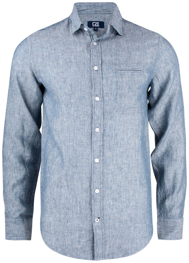 Summerland Linen Shirt Men Denim Blue S
