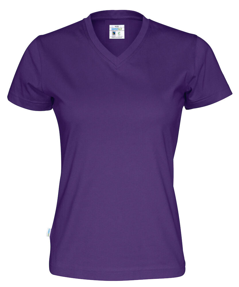 T-shirt V-neck Lady (GOTS) Purple XS