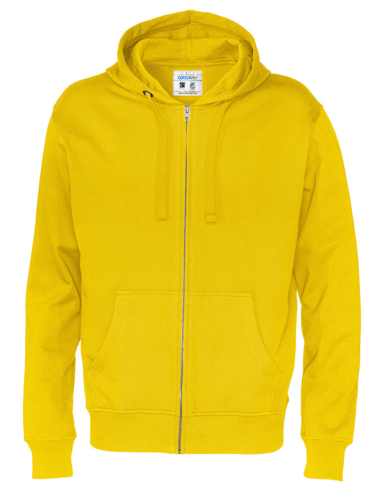 Full Zip Hood Man (GOTS) Yellow S