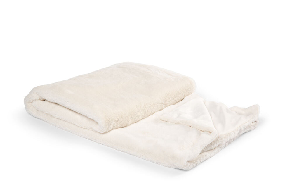 KL Fake Fur Plaid Nordby White One size