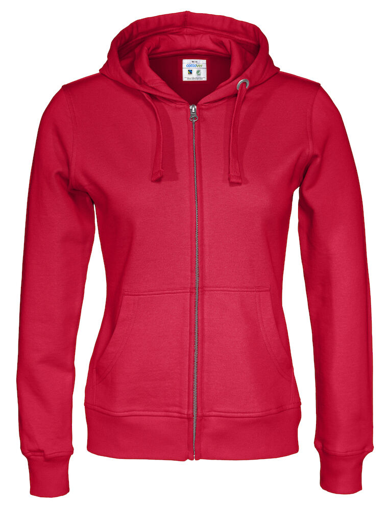 Full Zip Hood Lady (GOTS) Red XS