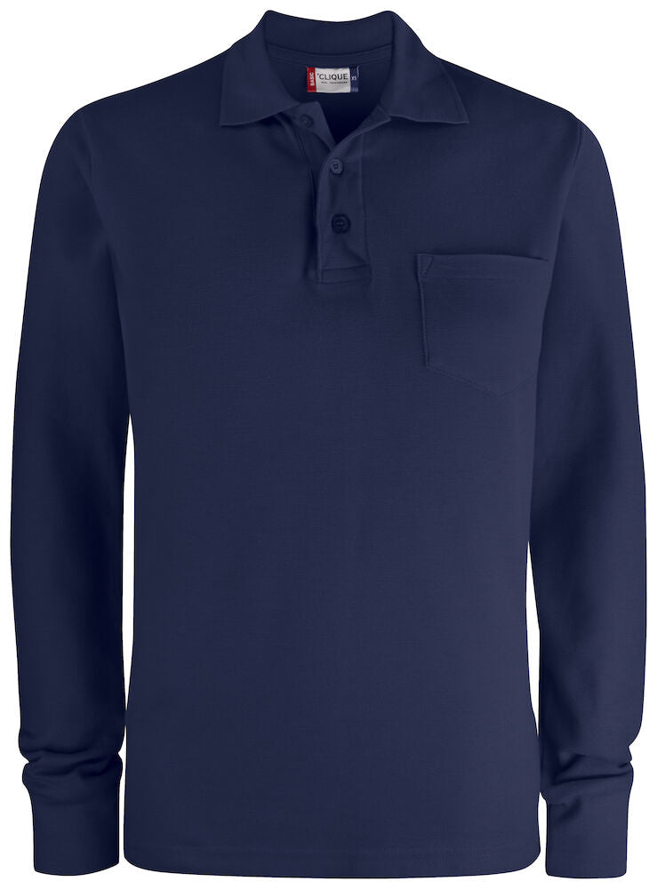 Basic Polo LS Pocket Dark Navy XS