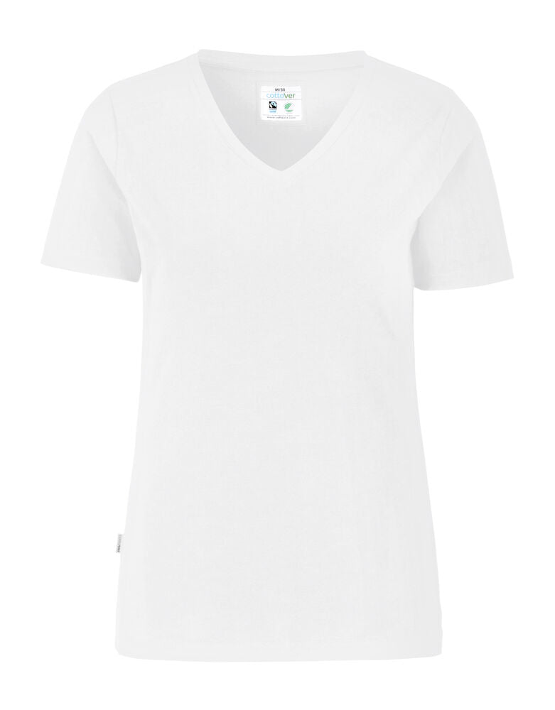 Stretch V-Neck Lady (GOTS) White XS