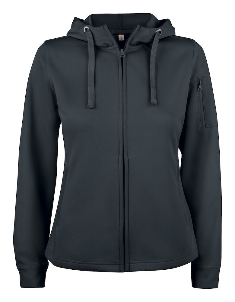 Basic Active Hoody FZ Ladies Black XS