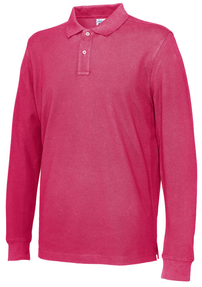 Pique LS Man (GOTS) Dark Cerise S