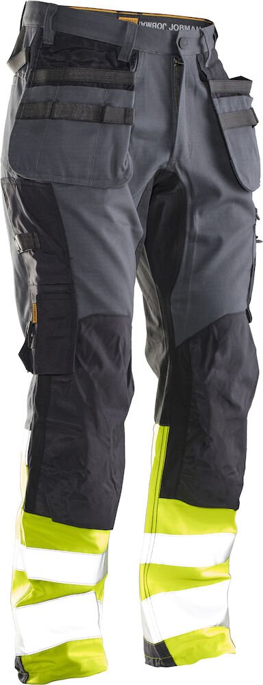 2134 Craftsman Trousers Core Stretch Hi-Vis dark grey/yellow