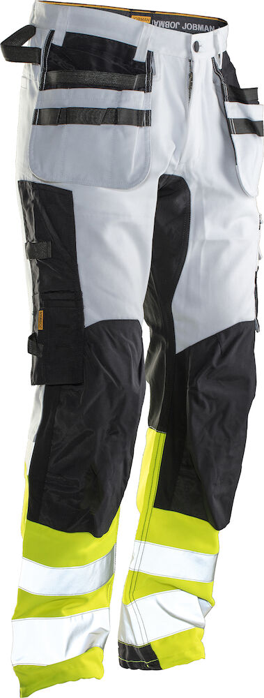 2134 Craftsman Trousers Core Stretch Hi-Vis white/yellow