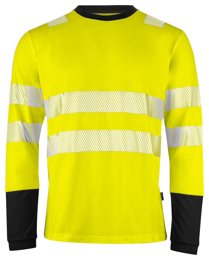 6014 T-shirt LS Hi Viz Yellow/Black XS