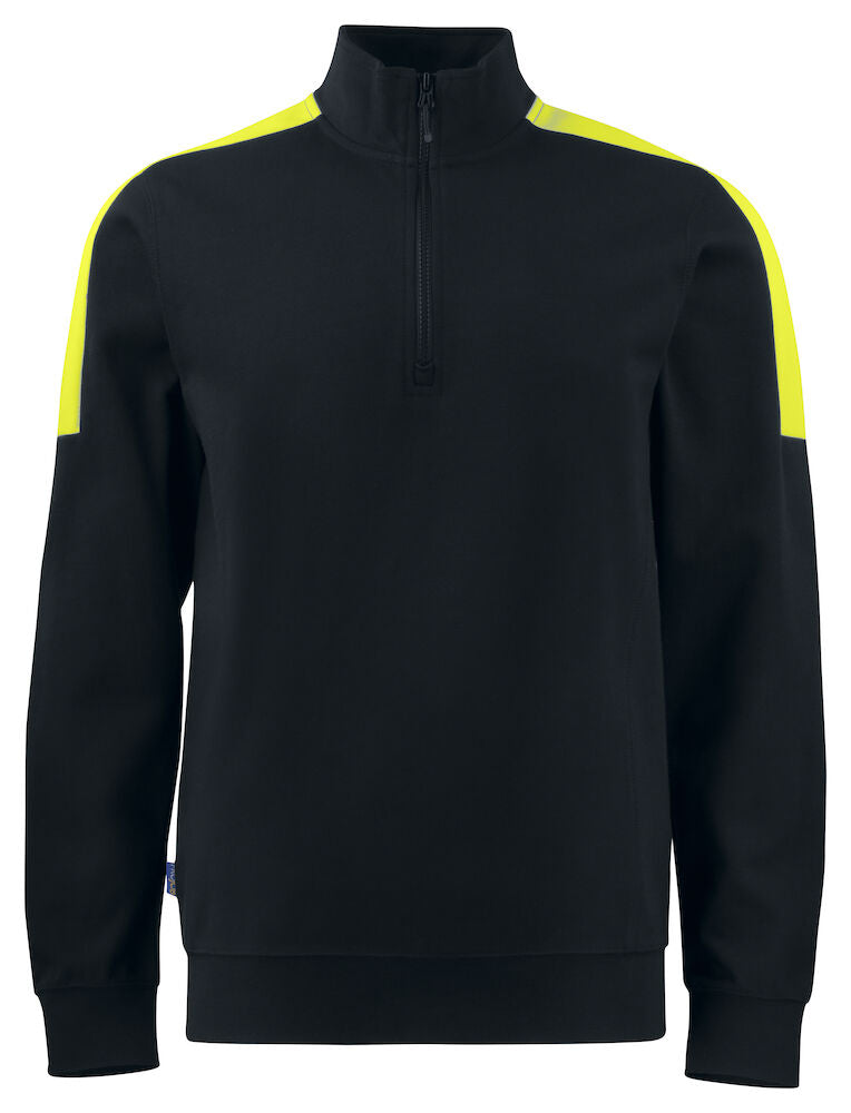 2128 Sweatshirt 1/2 Zip Black/HV Yel XS