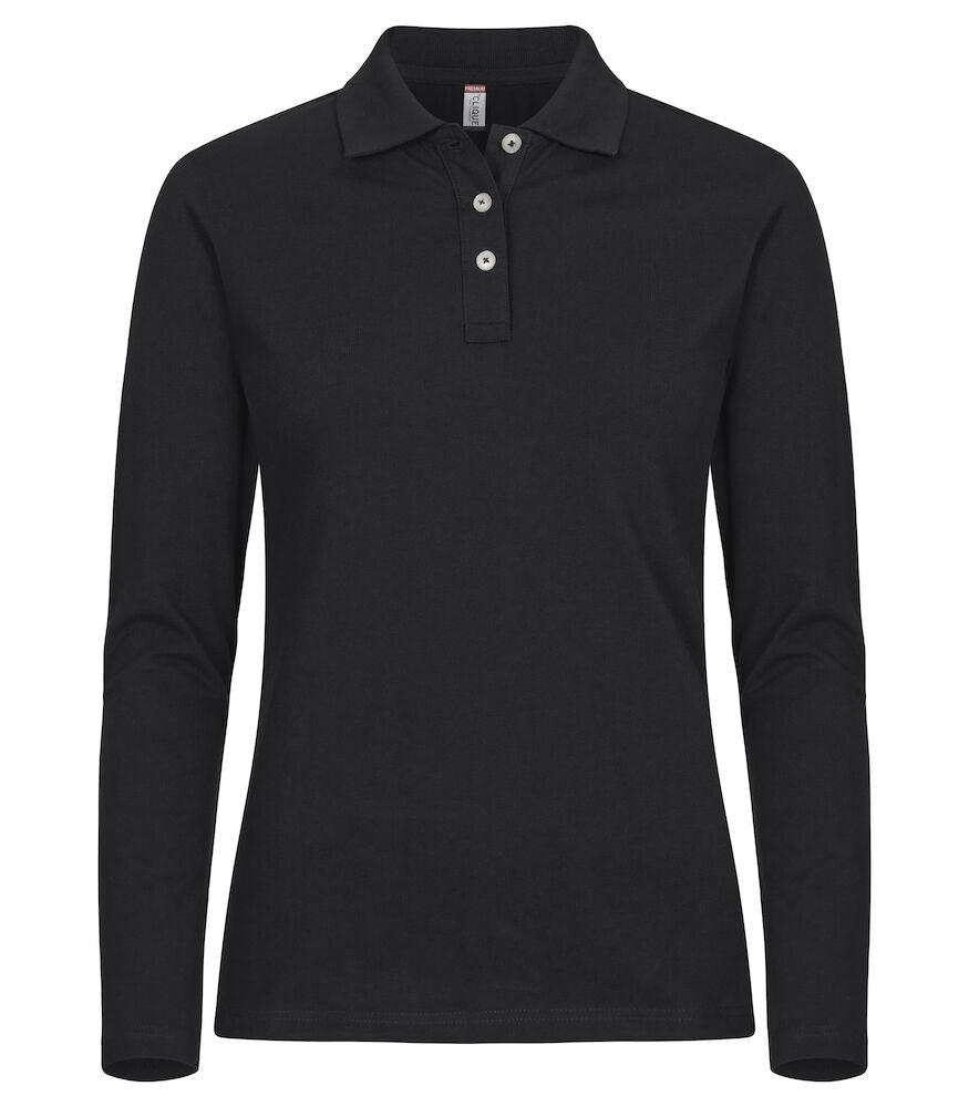 Stretch Premium Polo Lady L/S Black XS