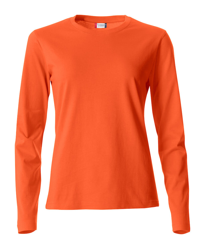Basic-T L/S Ladies Blood Orange XS
