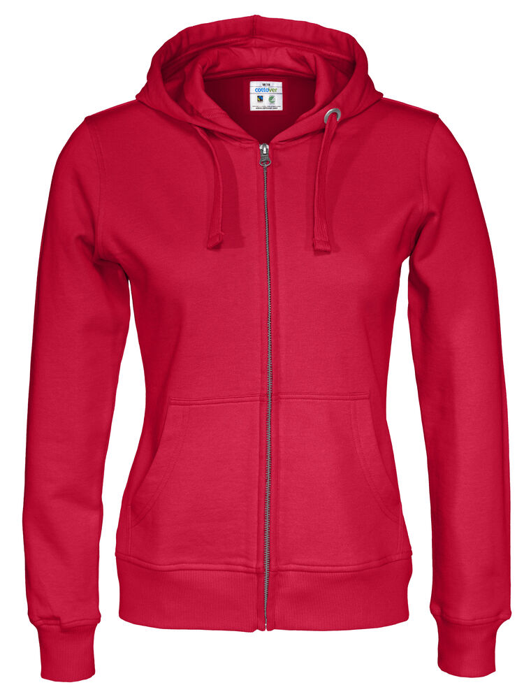 Full Zip Hood Lady (GOTS) Red S