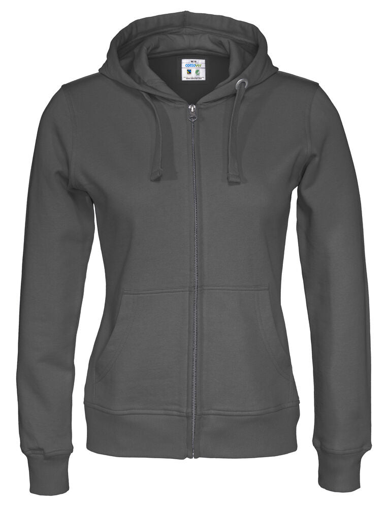 Full Zip Hood Lady (GOTS) Charcoal 3XL
