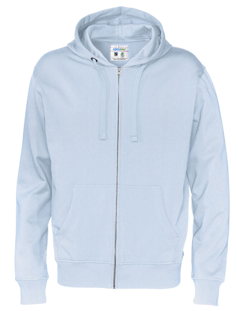 Full Zip Hood Man (GOTS) Sky Blue S
