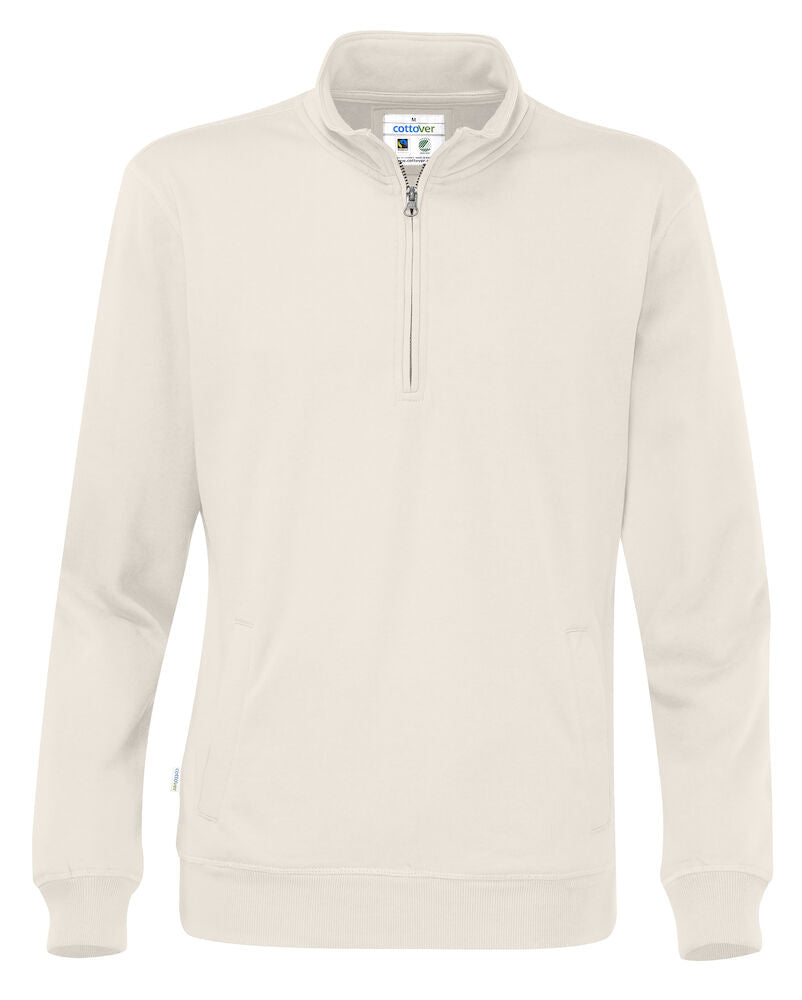 Half Zip Unisex (GOTS) Off White S
