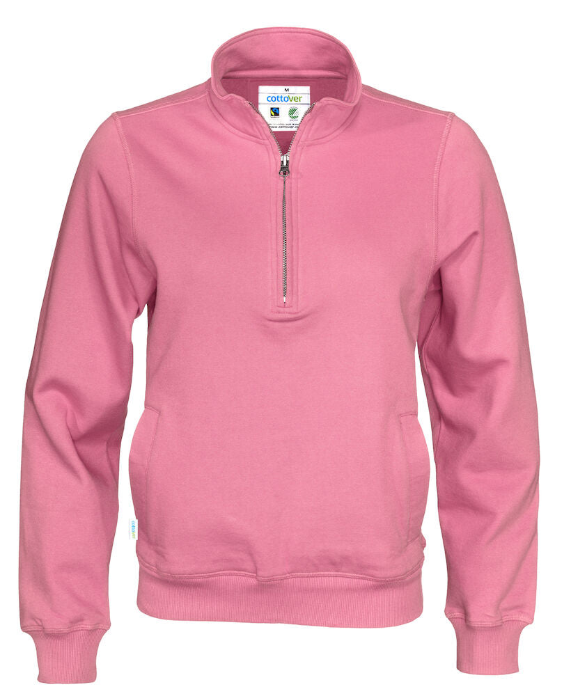 Half Zip Unisex (GOTS) Pink S