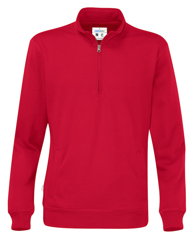 Half Zip Unisex (GOTS) Red S