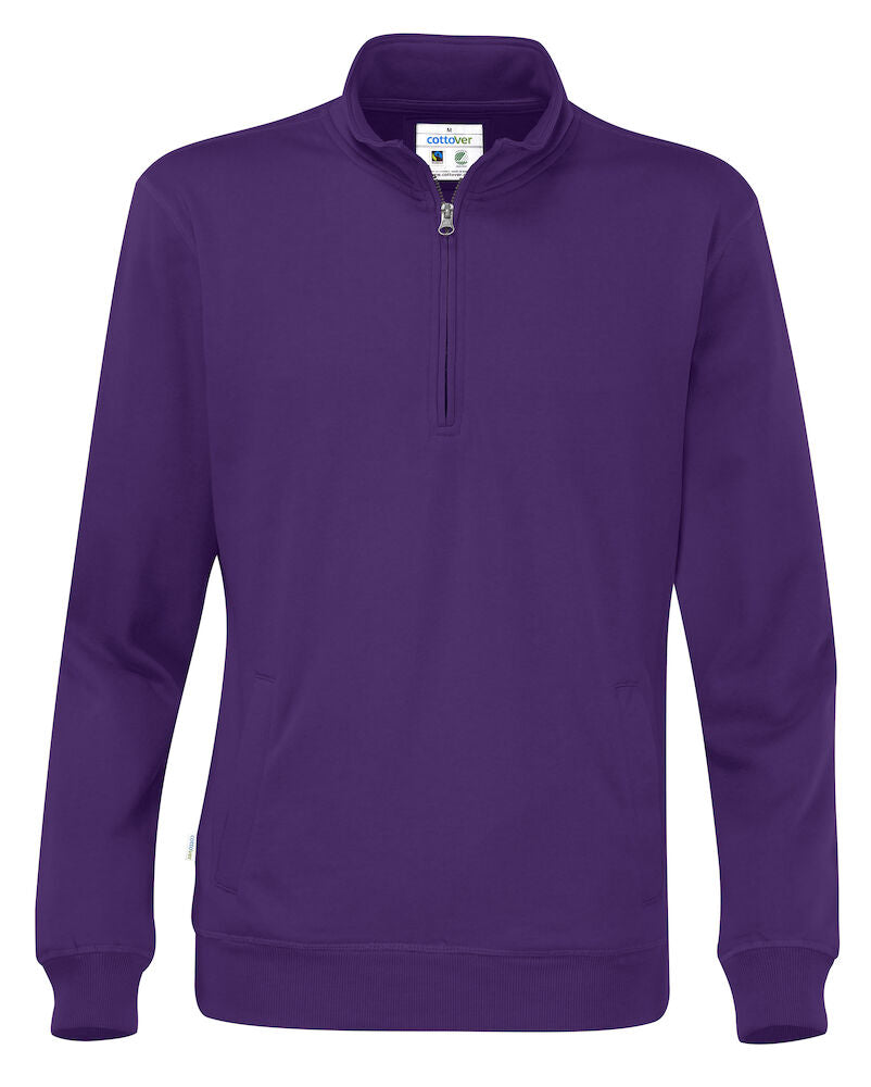 Half Zip Unisex (GOTS) Purple S