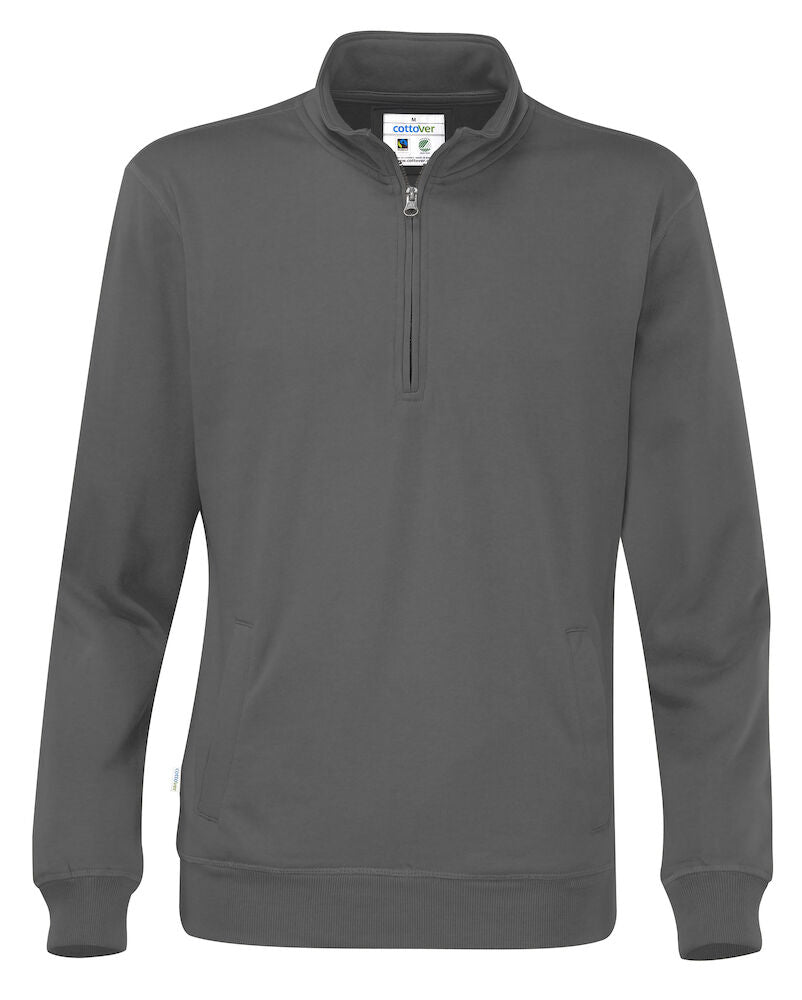Half Zip Unisex (GOTS) Charcoal S