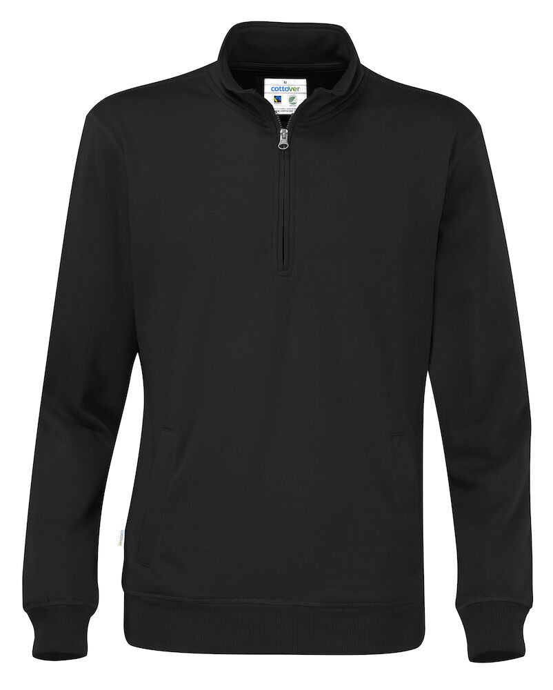 Half Zip Unisex (GOTS) Black S