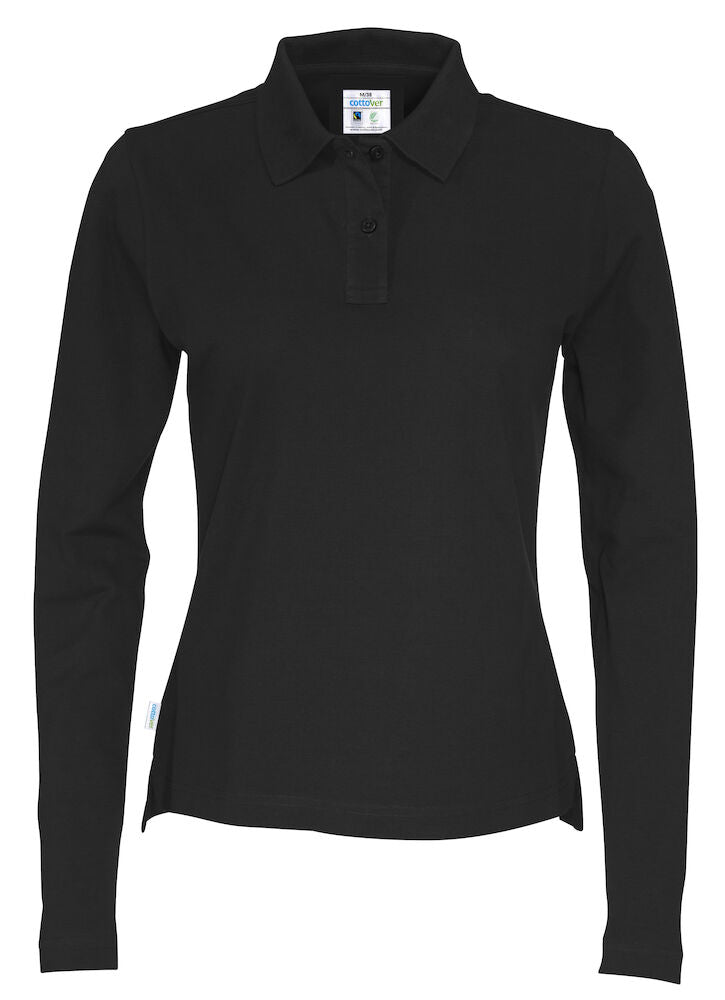 Pique LS Lady (GOTS) Black XS