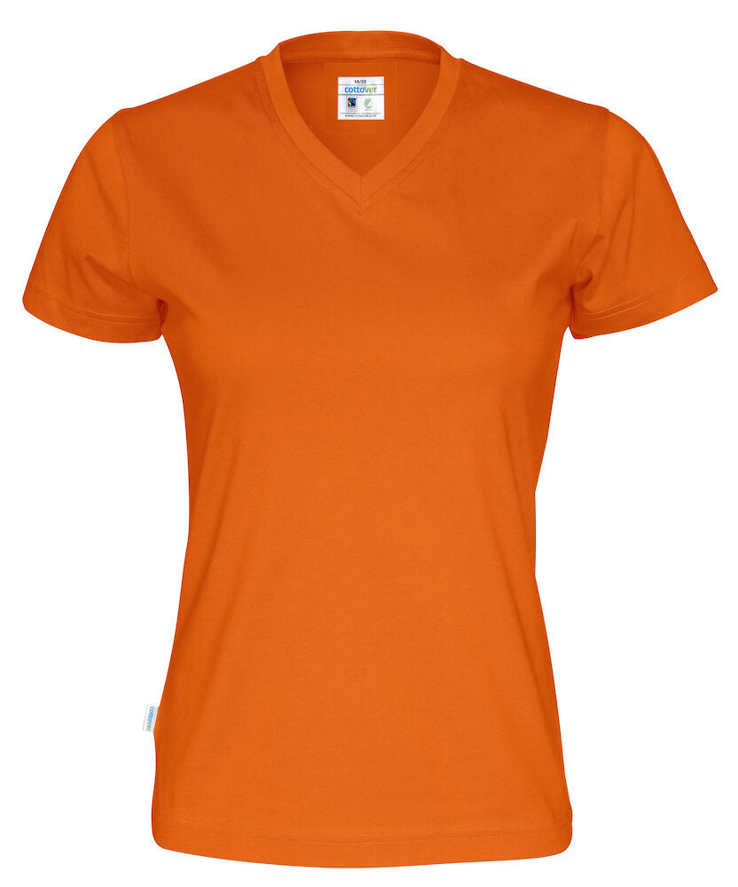 T-shirt V-neck Lady (GOTS) Orange XS