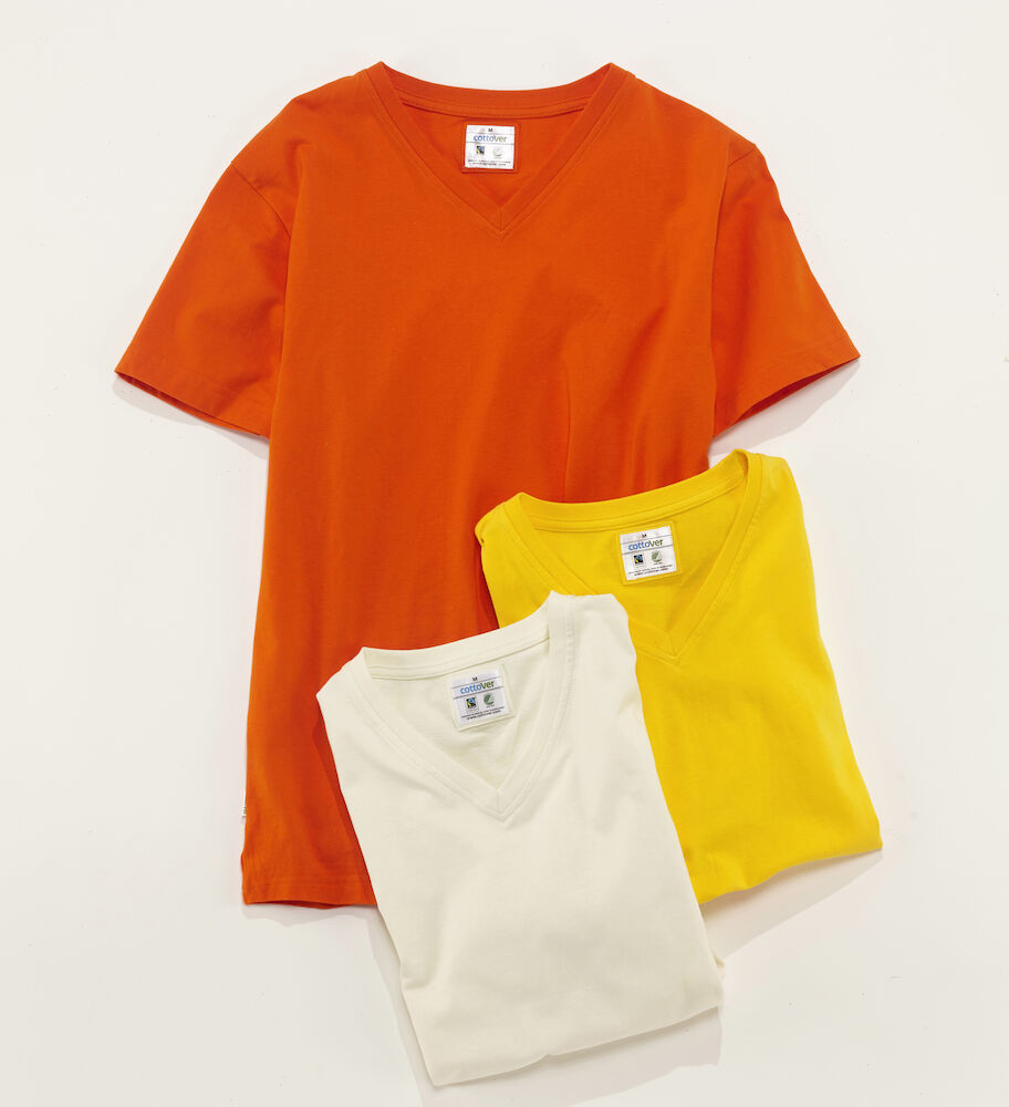 T-Shirt V-Neck Man Orange