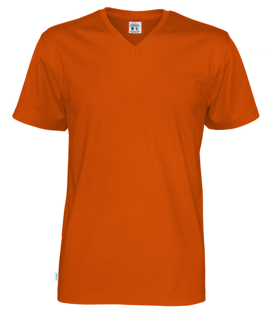 T-shirt V-neck Man (GOTS) Orange M