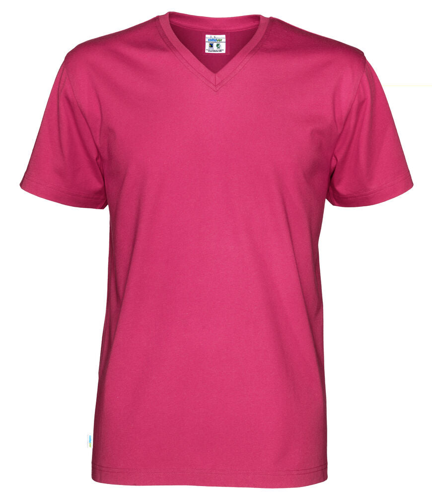 T-shirt V-neck Man (GOTS) Dark Cerise 3XL