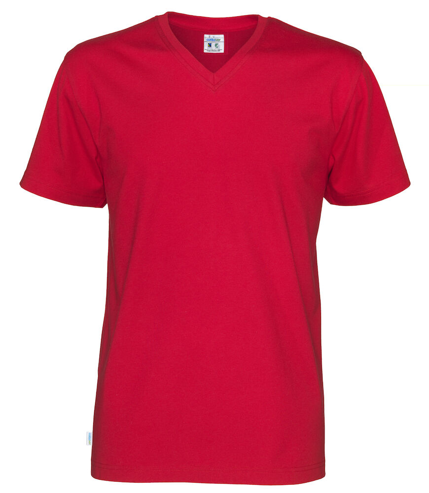T-shirt V-neck Man (GOTS) Red S