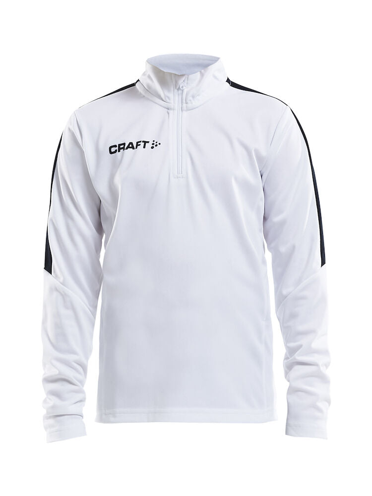 Progress Halfzip LS Tee Jr White 122/128
