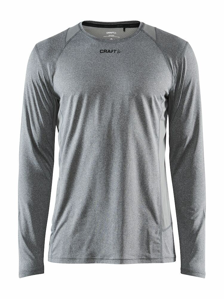 Adv Essence Ls Tee M Dk Grey Melange XS
