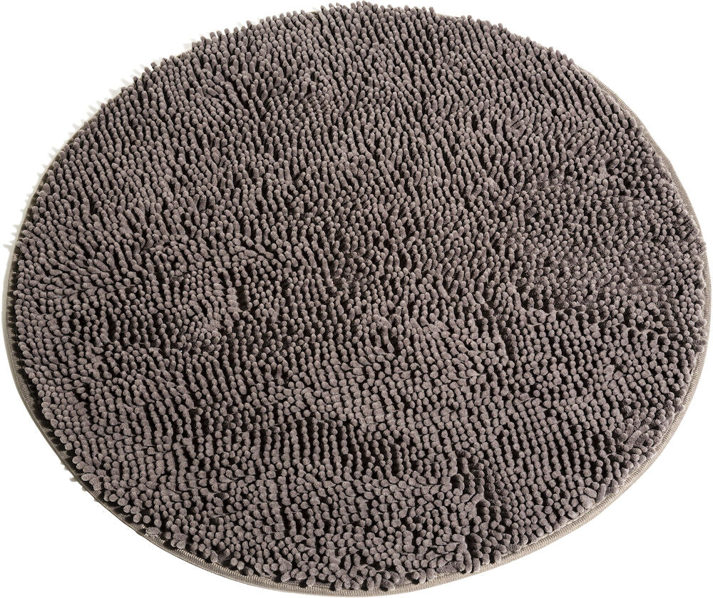 Bath Mat Round Dark Grey 0