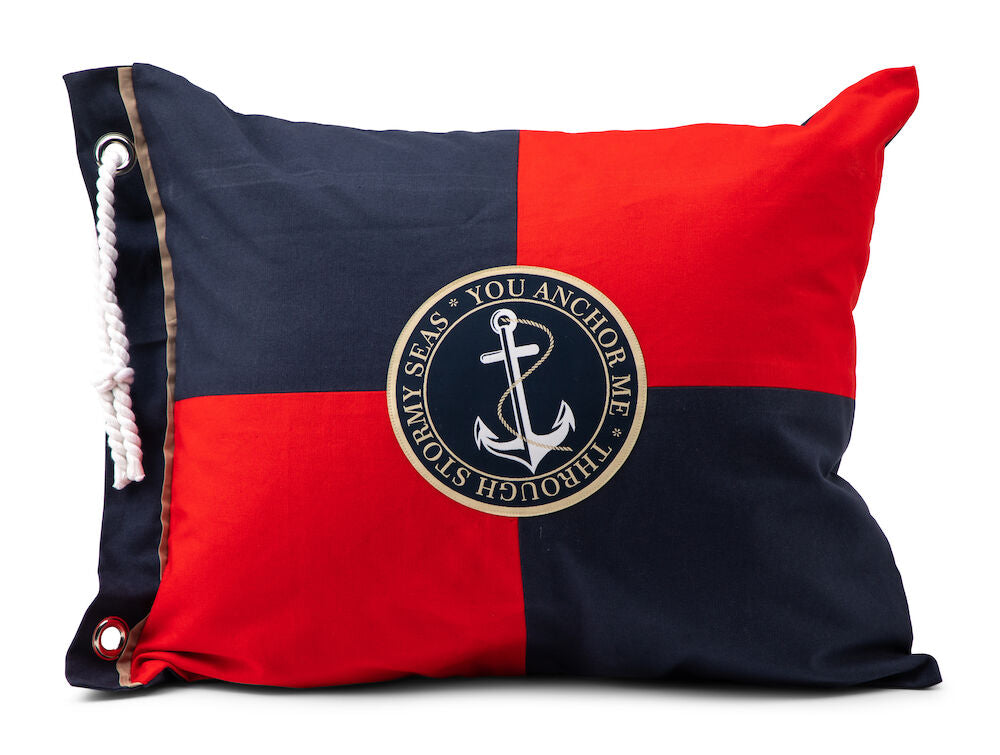 LNV Pillow Cover Barsebäck Navy/Red One size