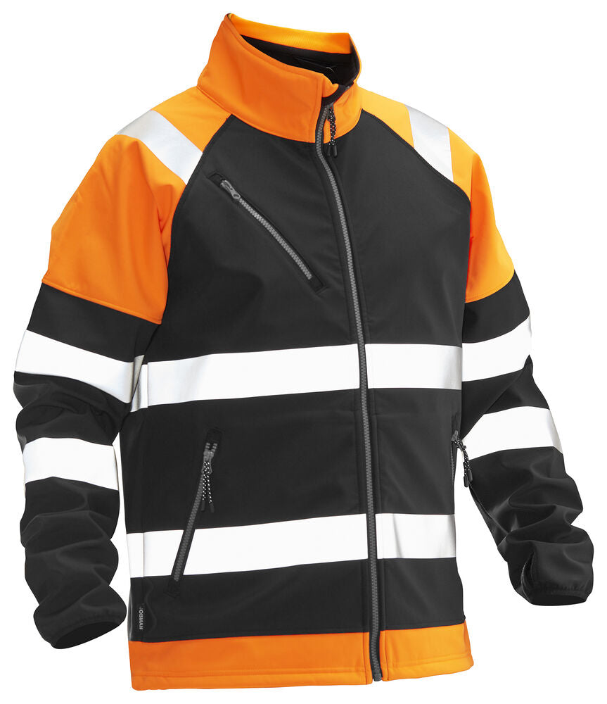 Softshell Jacket Hi-Vis Black/HV Ora XS