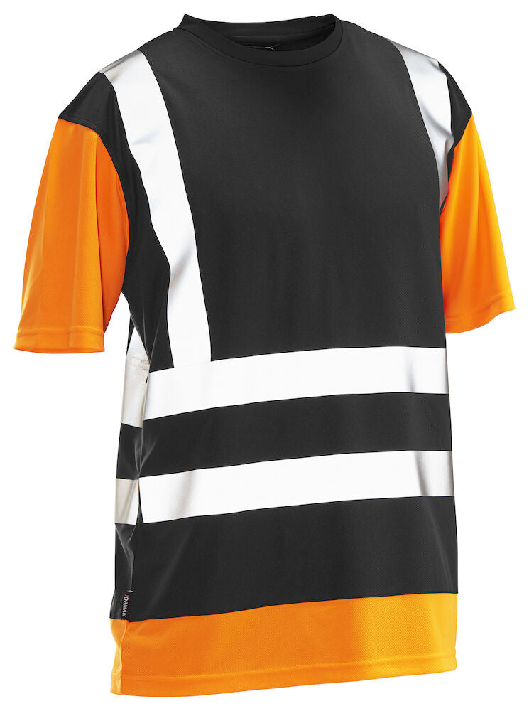 T-shirt Hi-Vis Black/HV Ora XS