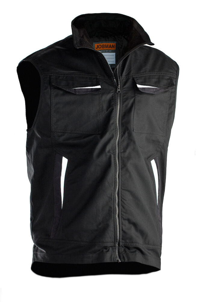 Poly Cotton Vest Black XS