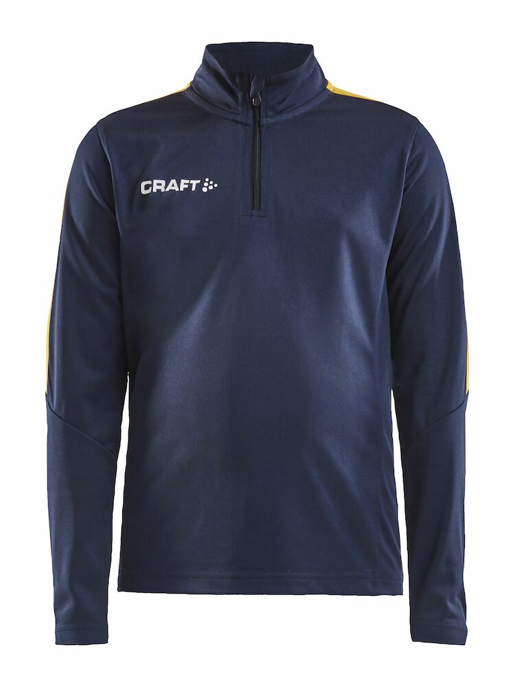 Progress Halfzip LS Tee Jr Navy/Sweden 122/128