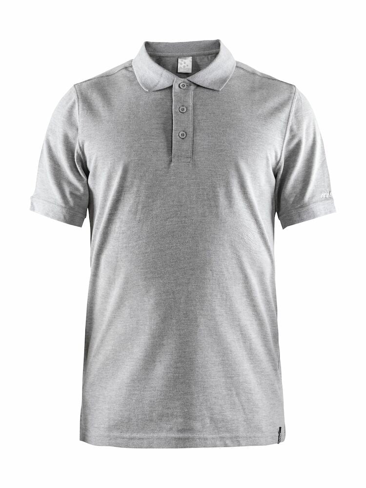 Casual Polo Pique M Grey Melange S