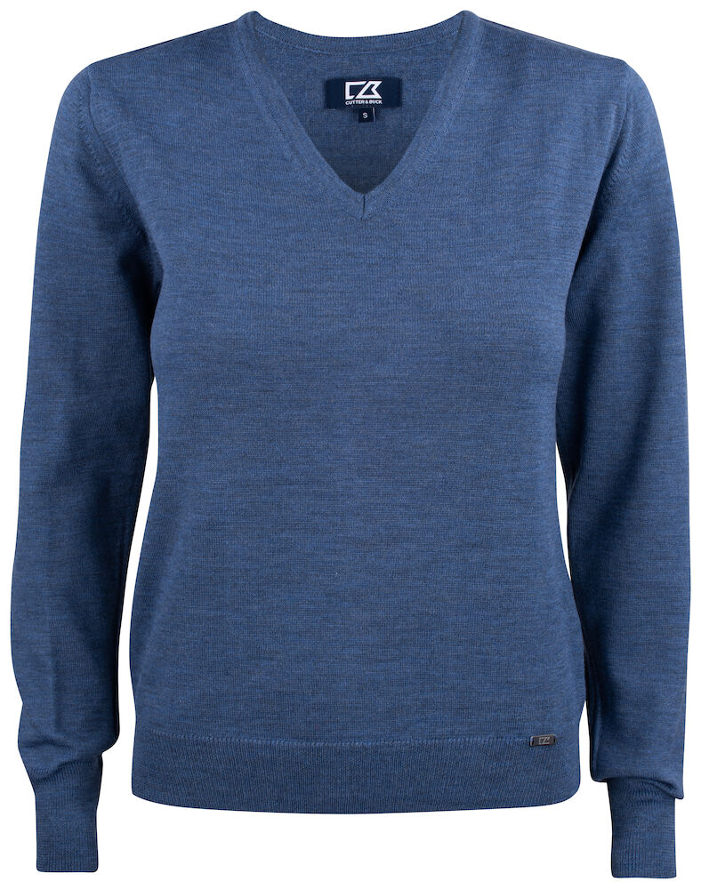 Everett V-Neck Ladies Denim Blue S