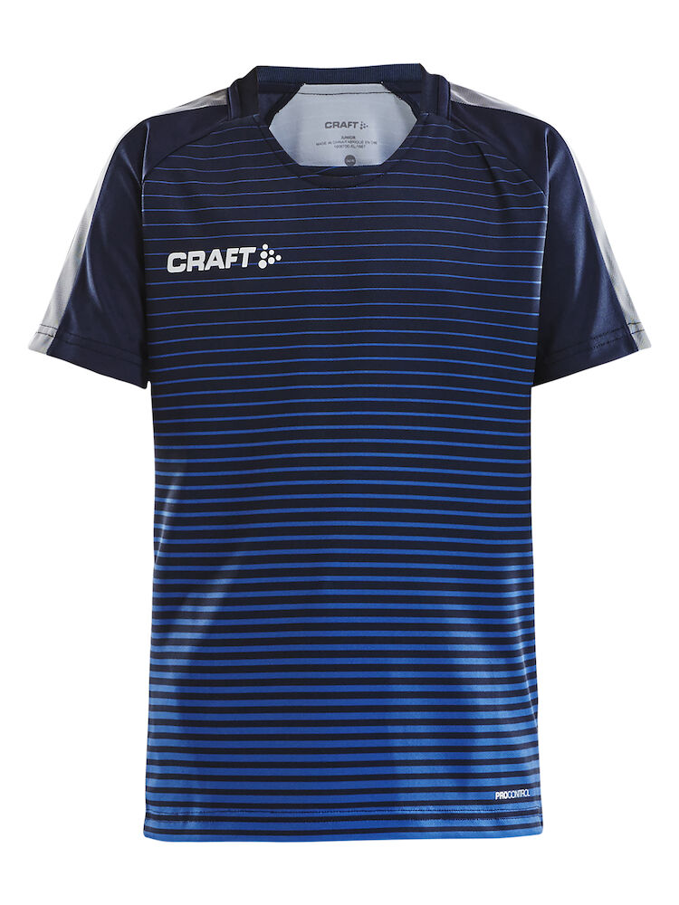 Pro Control Stripe Jersey Jr Navy/Cobolt 122/128