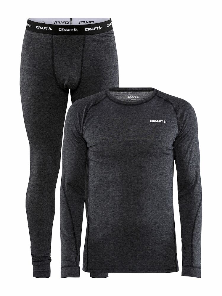 Core Wool Merino Set M Black Melange XS